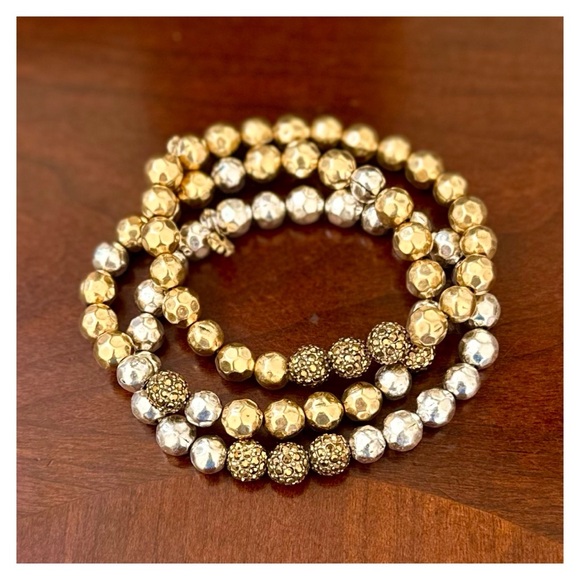 Lucky Brand Gold Hammered Ball Beaded Bracelet - Picture 3 of 3